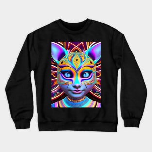 Catgirl DMTfied (10) - Trippy Psychedelic Art Crewneck Sweatshirt